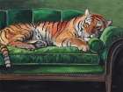 A Very Big Cat Nap Art Deco Print