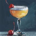 Fizzy Cocktail With Cherry Art Print
