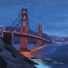 Golden Gate Bridge at Night Art Print