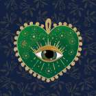 Evil Eye Heart Art Deco Print