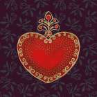Ruby Heart Art Deco Print