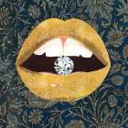 Gold Lips II Pattern Modern Print
