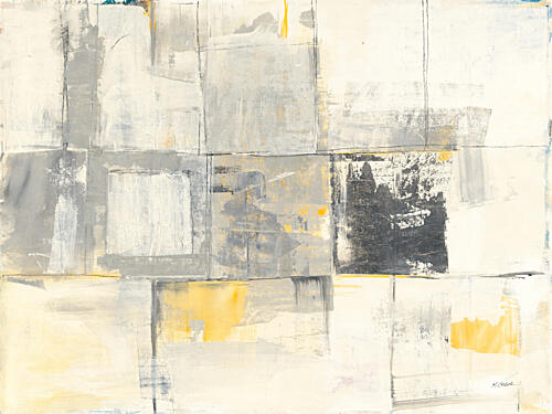 Gray and Yellow Blocks I Geometric Print