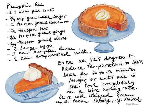 My Pumpkin Pie Recipe Art Print