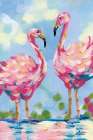 Bright Flamingos Art Print