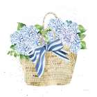 Beach Basket Hydrangea II Art Print