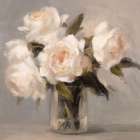 Painterly White Roses Art Print