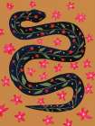 Folk Garden Snake II Art Print
