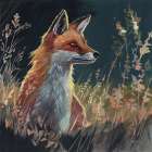 Fox In The Morning Glow Art Print