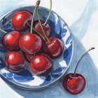 Overhead View of Cherries Art Print