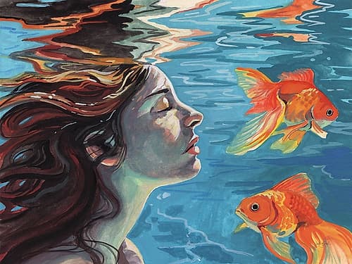 A Conversation in Water Art Print