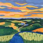 Sunset Over Rolling Hills Art Print