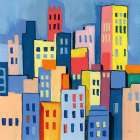 Abstract City View Art Print