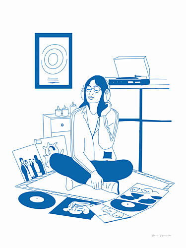 Vinyl Vibe I Art Print by Omar Escalante