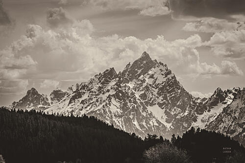 Grand Tetons in Summer Montagne reproduction