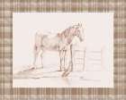 Standing Horse at a Fence v2 Art Deco Print