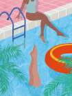 Poolside Vibes II Art Print