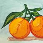 Two Oranges Art Print