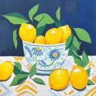 Bowl Of Fresh Lemons Art Deco Print