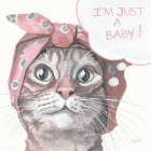 Just a Baby Cat Pink Art Print