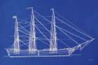 Blue Schooner I Art Print