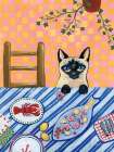 Wishful Kitten I Art Deco Print
