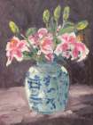 Lilies in Chinoiserie Pot Art Print