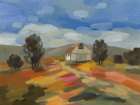 Farm by the Hills Art Print