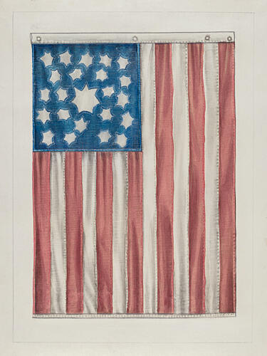 Early American Flag Art Print by Wild Apple Portfolio