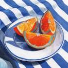 Orange Slices on A Plate Art Print