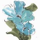 Teal Blooms III Art Print