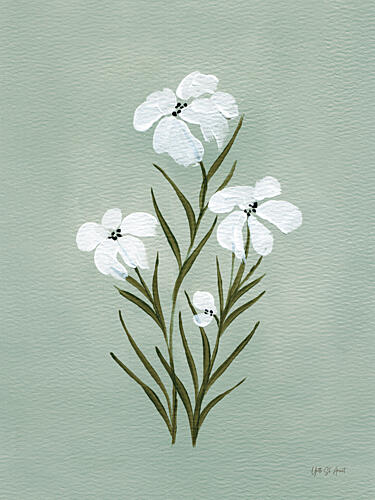 Pretty Little Flower I Silt Green Art Print