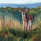 Fawn at Dawn Art Print