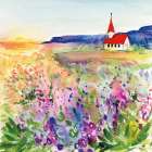 Little Mountain Church Art Print