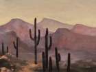 Twilight Cacti Art Print