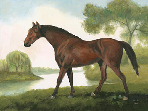 Vintage Horse Portrait II Art Print by Crimson Cottage