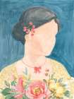 Woman with Flowers I Art Print