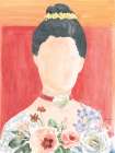 Woman with Flowers II Art Print