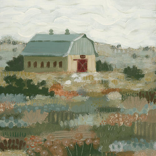 Barn in the Brush v2 Art Print by Krystal Adams