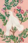 Perch Among Blossoms ll Art Deco Print