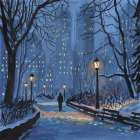 Evening Hour Stroll Art Print