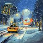 Snowbound Cab Art Print