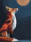 Fox and The Golden Moon Art Deco Print