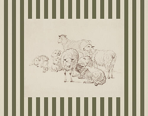 Happy Herd Stripes Art Print