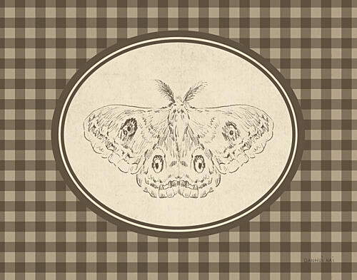 Woodland Moth Gingham Art Print