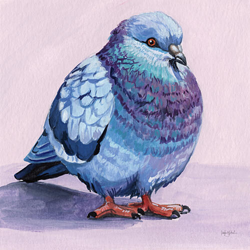 Puffed and Chuffed Art Print by Kate Jarvik Birch