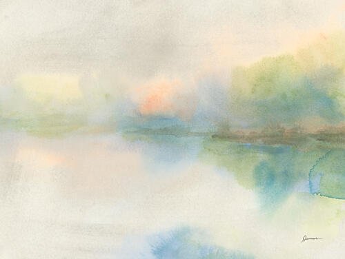 Hazy Shore II Aquarelle reproduction