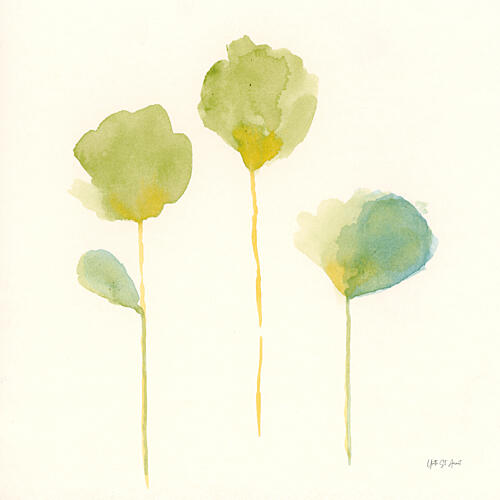 Simplicity in Green Aquarelle reproduction