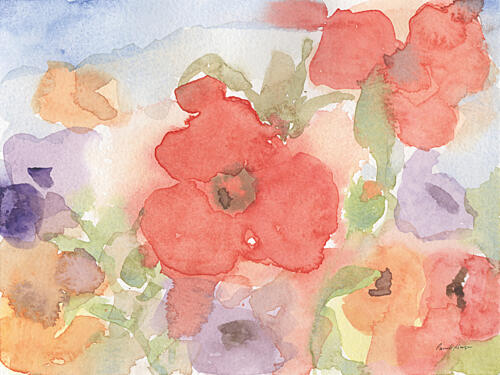 Summer Poppies Aquarelle reproduction