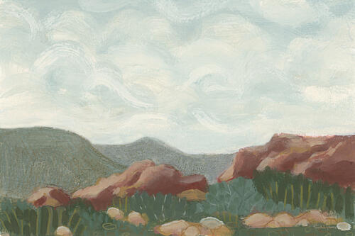 Red Rocks Impressionniste reproduction